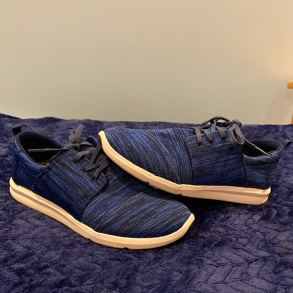 Toms Womens Blue/Navy Mixed Fabric Low Sneaker -Size 9